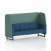 A sleek and modern 3-seater booth with black legs and sumi fabric. The handa panels and uto sofa add an extra touch of sophistication. Perfect for any stylish and contemporary space.
