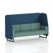 The photo captures a sleek Dynamic Booth - Made To Order Brixworth 3 Seater Open Booth with black legs, upholstered in Sumi Fabric. Its Uto Panels and Handa Sofa SF002250 add a touch of modern flair. The spacious seating arrangements and clean lines exude sophistication and high-quality craftsmanship.