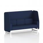 This photograph showcases the sleek design and customizable options of the Dynamic Booths - Made To Order Brixworth 3 Seater Open Booth. The white legs and synergy fabric give a modern and clean look, while the alike panels and sofa add a touch of sophistication.