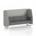 This image features a stylish and modern Brixworth 3 seater open booth with white legs and Sumi fabric. The booth is complemented by Tokyo panels and a sleek Kobe sofa, creating a dynamic and inviting seating area.