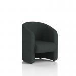 The Dynamic Sofas Lamport Armchair exudes contemporary style with its sleek, black feet and rivet fabric in a rich charcoal hue. Its dynamic design is sure to make a statement in any living space.