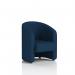 The dynamic Sofas Lamport Armchair features sleek black feet and is dressed in X2 fabric, giving it a modern and sophisticated look. The armchairs design is enhanced by the sleek curves and clean lines, making it a perfect addition to any contemporary living space.