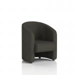 This photograph displays a bold and modern Dynamic Sofas Lamport Armchair in Main Line Flax fabric. The sleek black feet add a touch of sophistication to the overall design. Simple yet stylish, this armchair is a must-have for any contemporary living space.