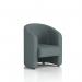This image features a stylish and comfortable Dynamic Sofas Lamport Armchair with sleek black feet. The armchair is upholstered in a beautiful main line flax fabric, adding a touch of elegance to any room.
