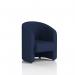 The photo displays a sleek and modern Dynamic Sofas Lamport Armchair with black feet, upholstered in a stylish Synergy fabric. Its clean lines and bold design create a striking statement piece for any living space.