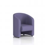 The image depicts a modern, stylish armchair with sleek black feet. The armchair is covered in smooth Synergy fabric, adding a touch of elegance to any room. Its dynamic design brings a sense of comfort and sophistication to any space.