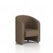 The photo captures a chic and modern armchair in sleek black feet, featuring soft sumi fabric upholstery. Its dynamic design adds a touch of elegance to any space.