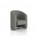 The photo features the sleek and contemporary design of the Dynamic Sofas Lamport Armchair with black feet, upholstered in Yoredale fabric. The armchair appears elegant and stylish, with clean lines and a comfortable seat for relaxation. The black feet add a touch of sophistication to the overall look of the armchair.