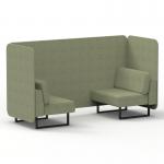 Brixworth 2 Seater Bench Booth With Black Legs In Rivet Fabric - Burnish Panels And Sofa SF003304