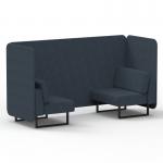 Brixworth 2 Seater Bench Booth With Black Legs In Rivet Fabric - Crucible Panels And Sofa SF003306