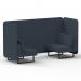 Brixworth 2 Seater Bench Booth With Black Legs In Rivet Fabric - Crucible Panels And Sofa SF003306