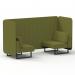 Brixworth 2 Seater Bench Booth With Black Legs In Rivet Fabric - Olive Panels And Sofa SF003307