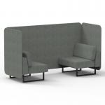 Brixworth 2 Seater Bench Booth With Black Legs In Rivet Fabric - Prime Panels And Sofa SF003308