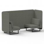 Brixworth 2 Seater Bench Booth With Black Legs In Rivet Fabric - Vitreous Panels And Sofa SF003309
