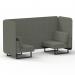 Brixworth 2 Seater Bench Booth With Black Legs In Rivet Fabric - Vitreous Panels And Sofa SF003309
