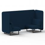 Brixworth 2 Seater Bench Booth With Black Legs In X2 Fabric - Calculus Panels And Sofa SF003311