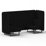 Brixworth 2 Seater Bench Booth With Black Legs In X2 Fabric - Diameter Panels And Sofa SF003312