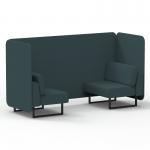 Brixworth 2 Seater Bench Booth With Black Legs In X2 Fabric - Polygon Panels And Sofa SF003314
