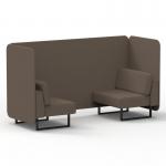 Brixworth 2 Seater Bench Booth With Black Legs In X2 Fabric - Theory Panels And Sofa SF003315