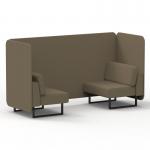 Brixworth 2 Seater Bench Booth With Black Legs In Main Line Flax Fabric - Bank Panels And Sofa SF003316