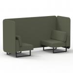 Brixworth 2 Seater Bench Booth With Black Legs In Main Line Flax Fabric - Monument Panels And Sofa SF003317
