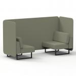 Brixworth 2 Seater Bench Booth With Black Legs In Main Line Flax Fabric - Newbury Panels And Sofa SF003318