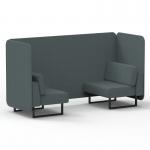 Brixworth 2 Seater Bench Booth With Black Legs In Main Line Flax Fabric - Westminster Panels And Sofa SF003321