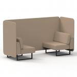 Brixworth 2 Seater Bench Booth With Black Legs In Synergy Fabric - Affix Panels And Sofa SF003322