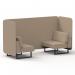 Brixworth 2 Seater Bench Booth With Black Legs In Synergy Fabric - Affix Panels And Sofa SF003322