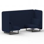 Brixworth 2 Seater Bench Booth With Black Legs In Synergy Fabric - Alike Panels And Sofa SF003323