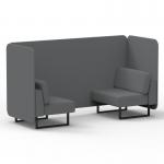 Brixworth 2 Seater Bench Booth With Black Legs In Synergy Fabric - Partner Panels And Sofa SF003326