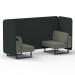 Brixworth 2 Seater Bench Booth With Black Legs In Rivet Fabric - Charcoal Panels And Vitreous Sofa SF003335