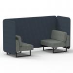 Brixworth 2 Seater Bench Booth With Black Legs In Rivet Fabric - Crucible Panels And Prime Sofa SF003336