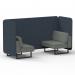 Brixworth 2 Seater Bench Booth With Black Legs In Rivet Fabric - Crucible Panels And Prime Sofa SF003336