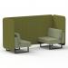 Brixworth 2 Seater Bench Booth With Black Legs In Rivet Fabric - Olive Panels And Burnish Sofa SF003337