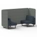 Brixworth 2 Seater Bench Booth With Black Legs In Rivet Fabric - Prime Panels And Crucible Sofa SF003338
