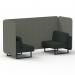 Brixworth 2 Seater Bench Booth With Black Legs In Rivet Fabric - Vitreous Panels And Charcoal Sofa SF003339