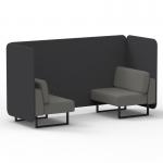 Brixworth 2 Seater Bench Booth With Black Legs In X2 Fabric - Arithmetic Panels And Number Sofa SF003340