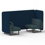 Brixworth 2 Seater Bench Booth With Black Legs In X2 Fabric - Calculus Panels And Polygon Sofa SF003341