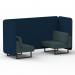 Brixworth 2 Seater Bench Booth With Black Legs In X2 Fabric - Calculus Panels And Polygon Sofa SF003341