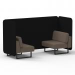 Brixworth 2 Seater Bench Booth With Black Legs In X2 Fabric - Diameter Panels And Theory Sofa SF003342