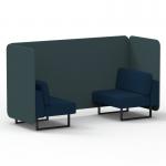 Brixworth 2 Seater Bench Booth With Black Legs In X2 Fabric - Polygon Panels And Calculus Sofa SF003344