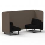 Brixworth 2 Seater Bench Booth With Black Legs In X2 Fabric - Theory Panels And Diameter Sofa SF003345