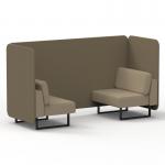 Brixworth 2 Seater Bench Booth With Black Legs In Main Line Flax Fabric - Bank Panels And Upminster Sofa SF003346