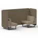 Brixworth 2 Seater Bench Booth With Black Legs In Main Line Flax Fabric - Bank Panels And Upminster Sofa SF003346