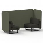 Brixworth 2 Seater Bench Booth With Black Legs In Main Line Flax Fabric - Monument Panels And Temple Sofa SF003347