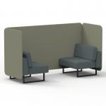 Brixworth 2 Seater Bench Booth With Black Legs In Main Line Flax Fabric - Newbury Panels And Westminster Sofa SF003348