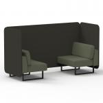 Brixworth 2 Seater Bench Booth With Black Legs In Main Line Flax Fabric - Temple Panels And Monument Sofa SF003349