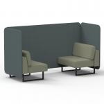 Brixworth 2 Seater Bench Booth With Black Legs In Main Line Flax Fabric - Westminster Panels And Newbury Sofa SF003351