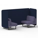Brixworth 2 Seater Bench Booth With Black Legs In Synergy Fabric - Alike Panels And Order Sofa SF003353